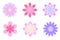 Y2k blurred flower. Gradient aesthetic stickers with soft glow effect and aura. Cute smooth futuristic vector collection