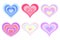 Y2k blurred heart. Gradient aesthetic stickers with soft glow effect and aura. Cute smooth futuristic vector collection
