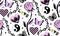 Y2k emo girl glamour pink seamless pattern. Backgrounds in trendy 2000s emo kawaii style. Gothic texture 90s, 00s