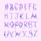 Y2k fire holographic font. Flame holo alphabet vector set Liqud glamour gradient colors 2000s style. Vecto 90s, 00s