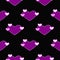 Y2k glamour pink seamless pattern. Backgrounds in trendy 2000s emo girl kawaii style. Big and small hearts on black