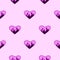 Y2k glamour pink seamless pattern. Backgrounds in trendy 2000s emo girl kawaii style. Flames in pink hearts. 90s, 00s