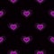 Y2k glamour pink seamless pattern. Backgrounds in trendy 2000s emo girl kawaii style. Pink hearts on black background.