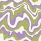 Y2K groovy retro seamless pattern. Disco wavy green and purple bleached background for trendy funky prints.