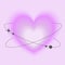 Y2k heart with blurred gradient aura. Cute aesthetic element with glow on pink background. Minimal trendy illustration