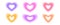 Y2k heart shape set. Trendy blurry aura collection. Blurred gradient elements for logo, templates, badges, stickers