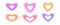 Y2k heart shape set. Trendy blurry aura collection. Blurred gradient elements for logo, templates, badges, stickers