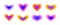Y2k heart shape set. Trendy blurry aura collection. Blurred smooth gradient elements for logo, templates, badges