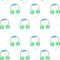 Y2K seamless pattern with headphones. Vector illustration