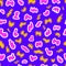 Y2K seamless pattern. Trendy graffiti psychedelic background. Ideal for wrapping paper and textile. Cute colors