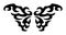 Y2K Tattoo Butterfly. Neo Tribal Tattoo Wings. Vector Black Gothic Element in Cyber Sigilism 2000s Style
