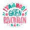 Yaahoo! Green revolution - hand drawn eco lettering.