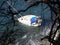 A yacht aground on a reef in the Caribbean