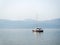 Yacht Anchored in Calm Sea Bay