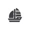 Yacht boat vector icon