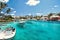 Yacht boats on blue sea water in Hamilton, Bermuda