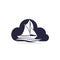 Yacht cloud shape logo design.