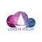 Yacht cloudshape logo design. Yachting club or yacht sport team vector logo design.