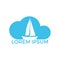 Yacht cloudshape logo design. Yachting club or yacht sport team vector logo design.