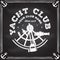 Yacht club badge. Vector. Concept for yachting shirt, print, stamp or tee. Vintage typography design with sextant