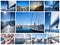 Yacht collage.Sailboat.Yachting concept