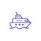 Yacht cruise water ship line icon. Marine luxury cruiser voyage