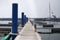 Yacht docked seaside pier