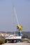 Yacht in dry dock