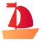 Yacht flat icon. Sailboat color icons in trendy flat style. Boat with flag gradient style design, designed for web and