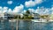 Yacht at Haulover Creek in Belize City