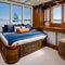 A yacht-inspired home with a nautical theme, a ship wheel, and porthole windows4, Generative AI