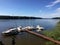 Yacht jetty on Jeziorak lake in Poland