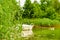 Yacht on lake in Tuchola Forests, Poland