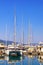 Yacht marina. Montenegro, Tivat city. View of Porto Montenegro marina on sunny summer day