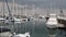A yacht marina at overcast weather