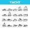 Yacht Marine Transport Collection Icons Set Vector