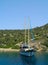 Yacht moored in Aegean sea