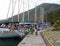 Yacht moored on a pier. Ekincik touristic of Mediterranean sea. Turkish riviera. Yacht-charter. Rest on a water. Holidays on a sea