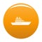 Yacht ocean icon vector orange