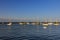 Yacht parking in harbor in beautiful yachts in blue sky background