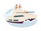 Yacht party flat vector spot illustration