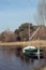 Yacht on picturesque lake