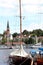 Yacht in the port city of Flensburg Germany.
