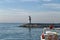 Yacht private on the marmara Sea front, lighthouse landscape of