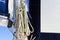 Yacht rope closeup.Sailboat equipment and technology solutions on yacht.