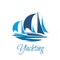 Yacht or sailboat vector icon for yachting club