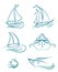 Yacht and sailboats symbols