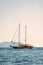 Yacht sailing in Aegean sea landscape travel yachting cruise