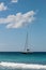 Yacht sailing against the sky in the Dominican Republic