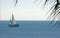 Yacht sailing on blue sea